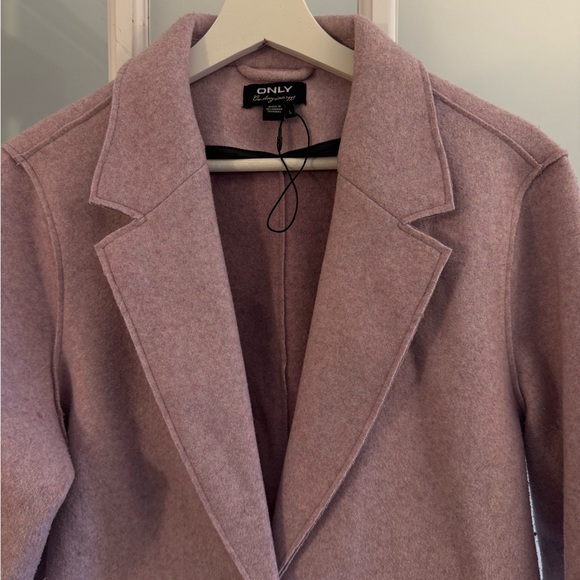 Only Mauve-Pink Wool Blend Trench Coat - Picture 4 of 8